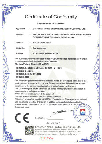 Porcellana Shenzhen Angel Equipment &amp; Technology Co., Ltd. Certificazioni
